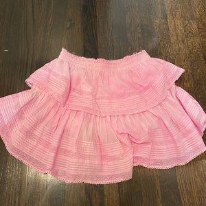 Love Shack Fancy Pink ruffle skirt size M